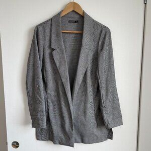 Stradivarius Gray Plaid Blazer